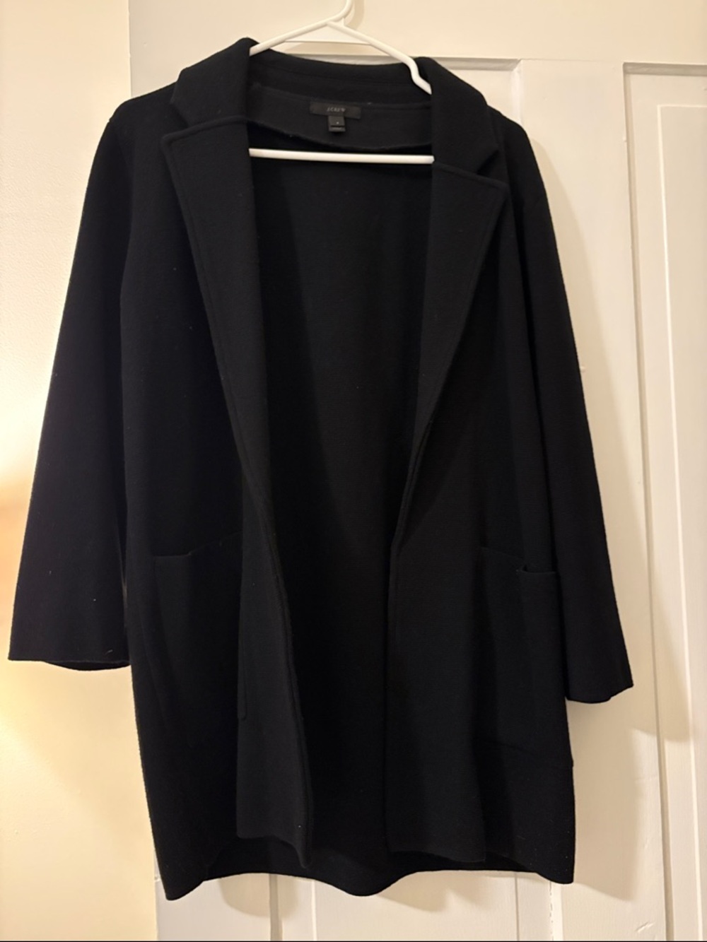 J. Crew Black Open-Front Trench Coat